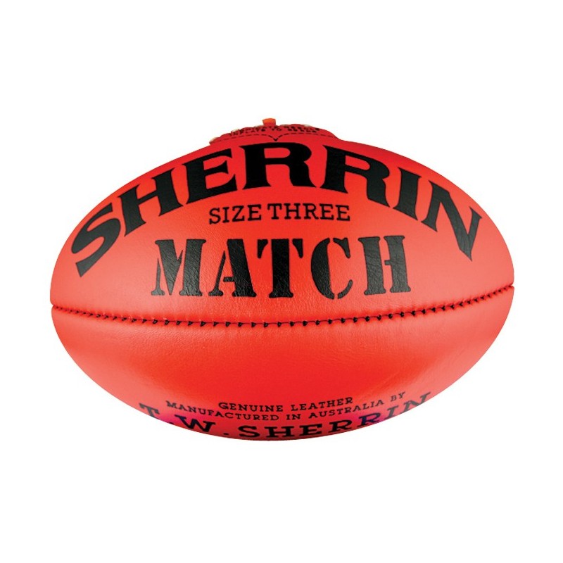 Sherrin Match AFL Leather Football In Yellow & Red Size 4 & 5 From Sherrin 